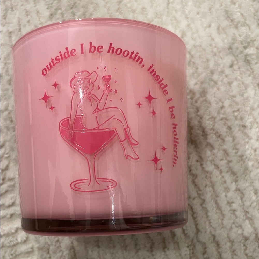 Pink Decorative Candle with Fun Design